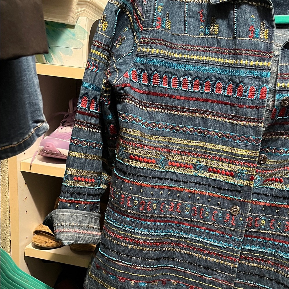 Chico's Blue Denim Jacket - Picture 5 of 6